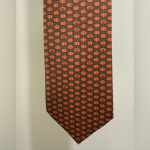Hermes - Paris - Pumpkin Motif Tie - Orange and Brown